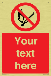 Custom No Open Flames Sign